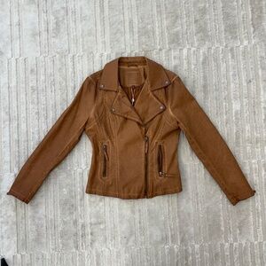 Max Studio Faux Leather Moto Jacket Size Small
